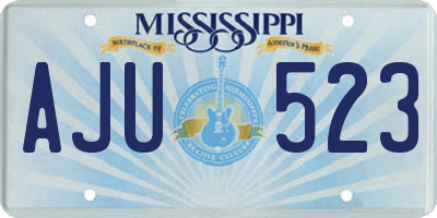 MS license plate AJU523