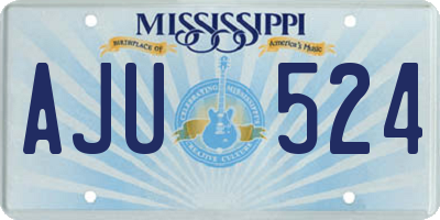 MS license plate AJU524