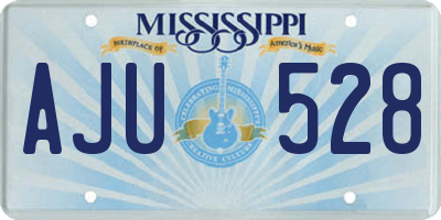 MS license plate AJU528