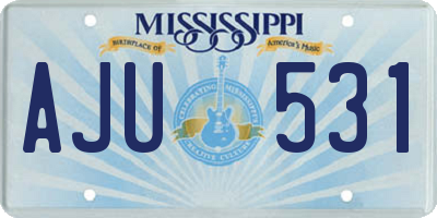 MS license plate AJU531