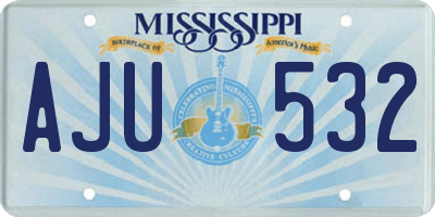 MS license plate AJU532