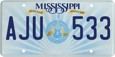 MS license plate AJU533