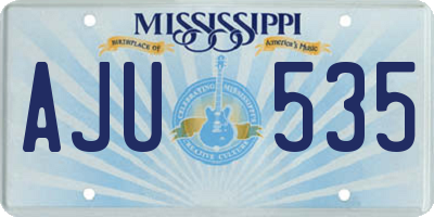 MS license plate AJU535