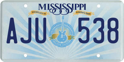 MS license plate AJU538