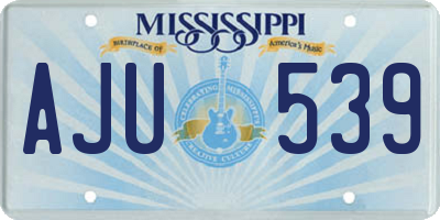 MS license plate AJU539