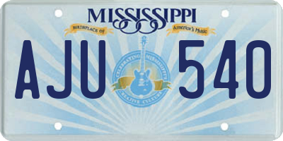 MS license plate AJU540