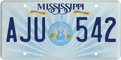 MS license plate AJU542