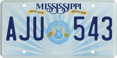 MS license plate AJU543