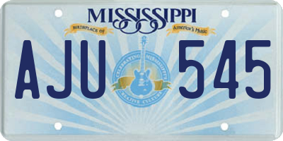 MS license plate AJU545