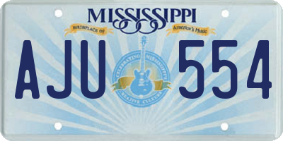 MS license plate AJU554