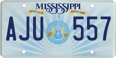 MS license plate AJU557