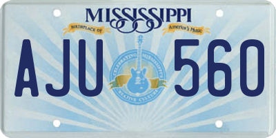 MS license plate AJU560