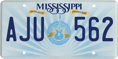 MS license plate AJU562