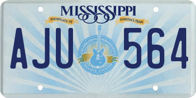 MS license plate AJU564