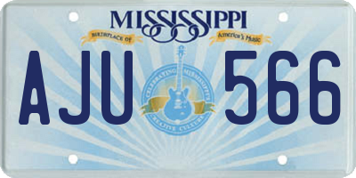 MS license plate AJU566
