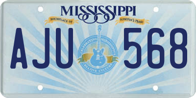 MS license plate AJU568