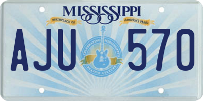 MS license plate AJU570