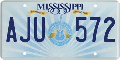 MS license plate AJU572