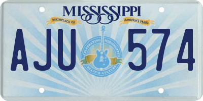 MS license plate AJU574