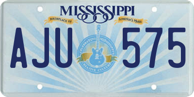 MS license plate AJU575