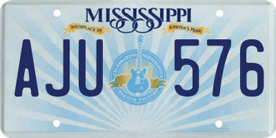 MS license plate AJU576