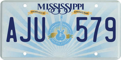 MS license plate AJU579