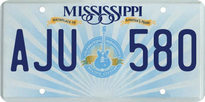 MS license plate AJU580