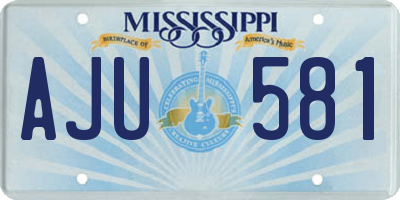 MS license plate AJU581