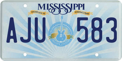 MS license plate AJU583