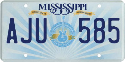 MS license plate AJU585