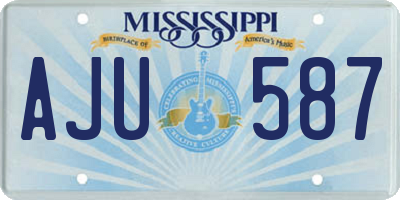 MS license plate AJU587