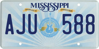 MS license plate AJU588