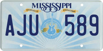 MS license plate AJU589