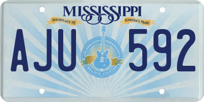 MS license plate AJU592