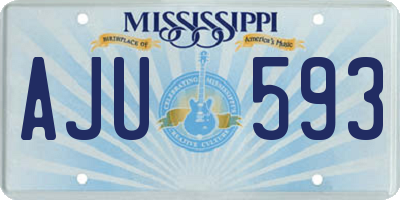 MS license plate AJU593