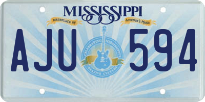 MS license plate AJU594