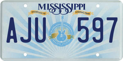 MS license plate AJU597