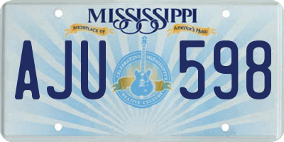 MS license plate AJU598
