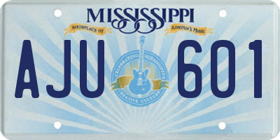 MS license plate AJU601