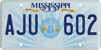 MS license plate AJU602