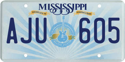 MS license plate AJU605