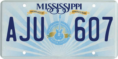 MS license plate AJU607