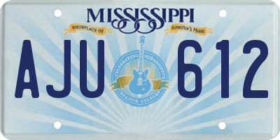 MS license plate AJU612