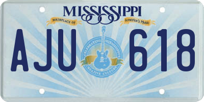 MS license plate AJU618