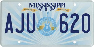 MS license plate AJU620