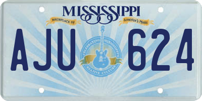 MS license plate AJU624
