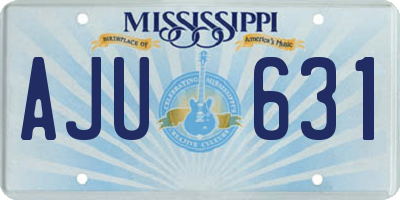 MS license plate AJU631