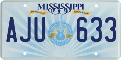 MS license plate AJU633