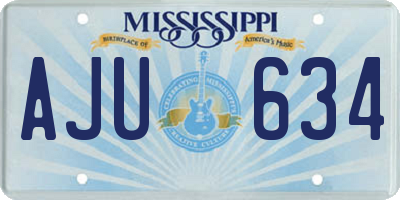 MS license plate AJU634