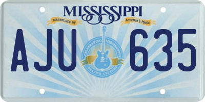 MS license plate AJU635